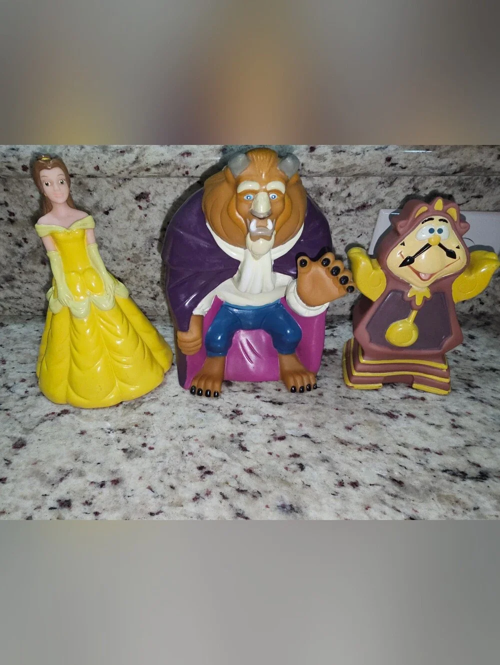 Vintage 1992 Pizza Hut Disney Beauty & The Beast Rubber Hand Puppets